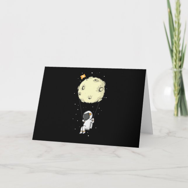 Tarjeta Crypto Bitcoin Astronaut schaukelt am Mond (Anverso)