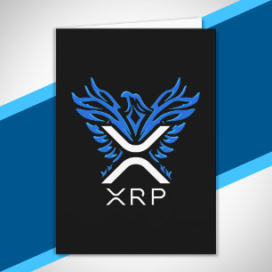 Tarjeta Cryptocurrency XRP Logotipo de criptografía Blue R