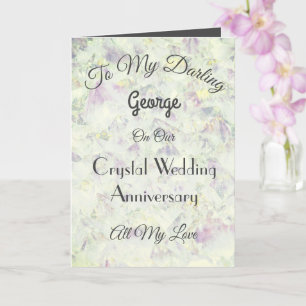 Tarjeta Crystal Aniversario del saludo del marido