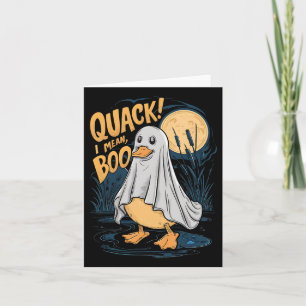 Tarjeta Cstume Fantasma Cute Duck Quack Quiero Decir Boo S