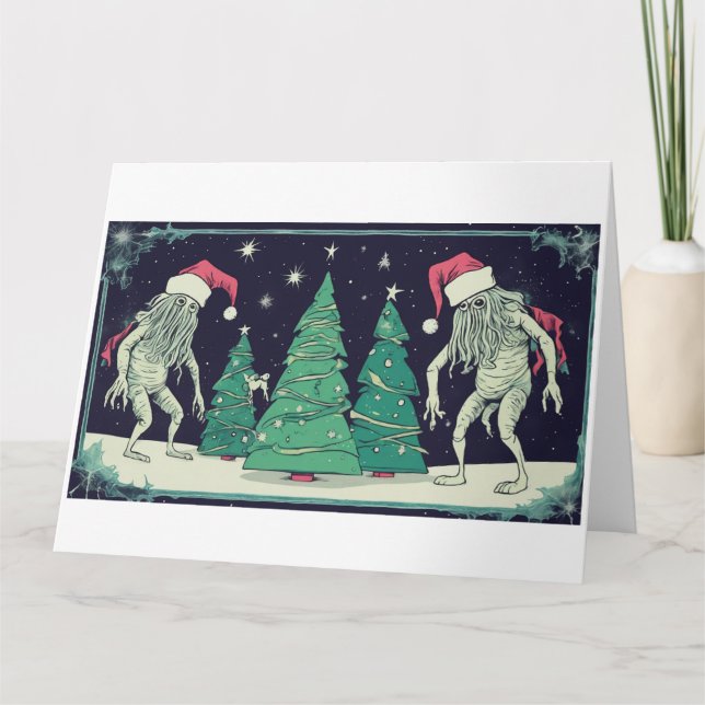 Tarjeta Cthulhu Christmas Spirits- The Ghost of Abyssalith (Anverso)