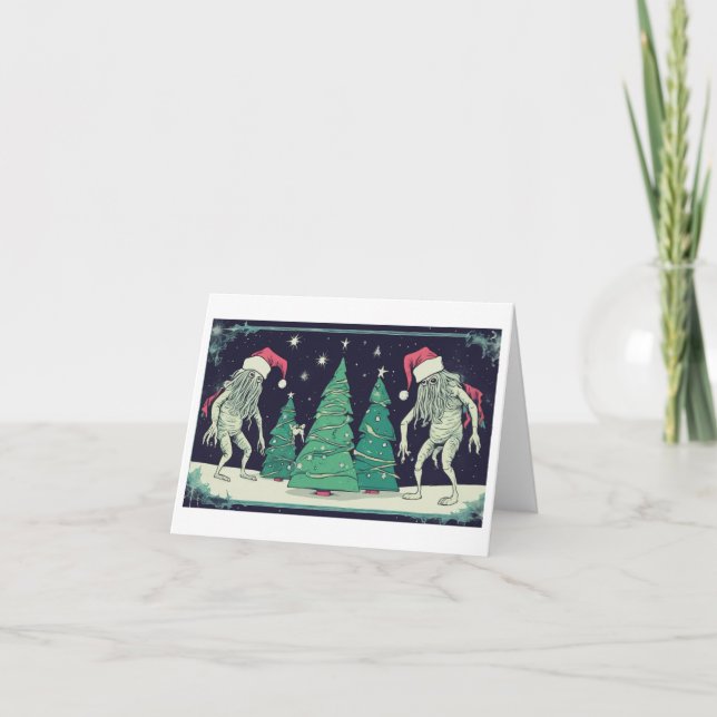 Tarjeta Cthulhu Christmas Spirits- The Ghost of Abyssalith (Anverso)