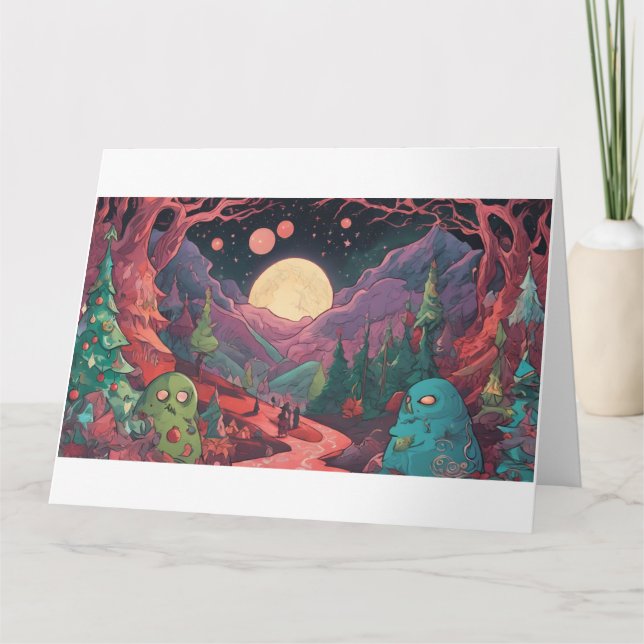 Tarjeta Cthulhu Christmas Spirits- The Ghost of Squalloriu (Anverso)