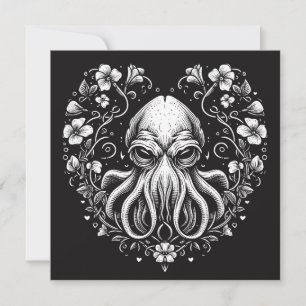 Tarjeta Cthulhu San Valentín Lovecraft Horror Corazón