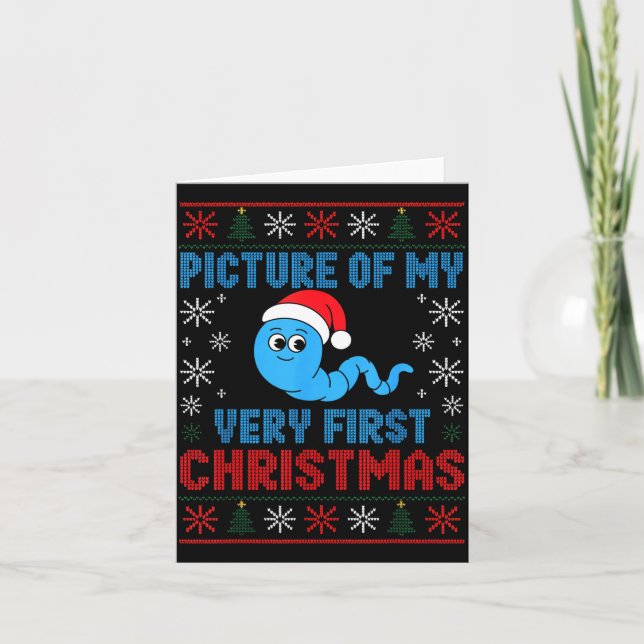 Tarjeta Cture Of My Very First Christmas Joke Funny Xmas H (Anverso)