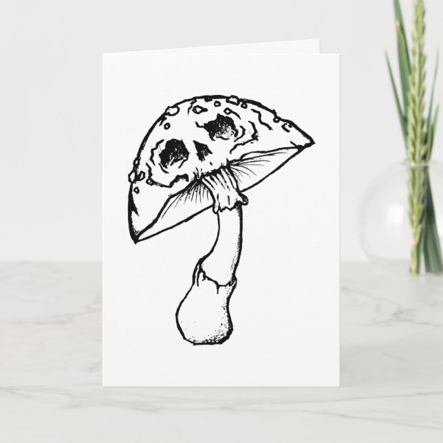 Tarjeta cuaderno de calavera de hongos (Anverso)