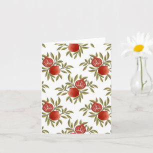 Tarjeta Cuaderno de patrón de granada colorido Botánico
