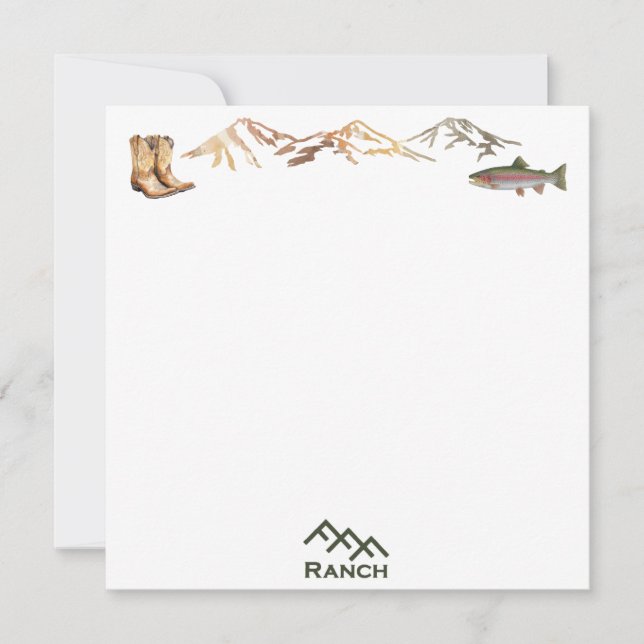 Tarjeta cuadrada con nota de Rancho FFF (Anverso)