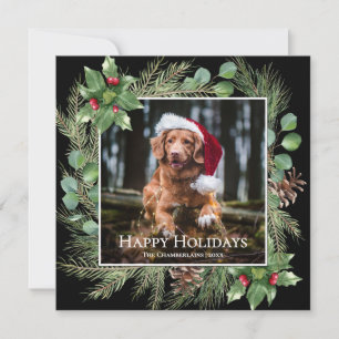 Tarjeta cuadrada de corona de foto de mascota para