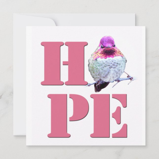 Tarjeta cuadrada de fotos de Hummingbird Pink Anna (Anverso)