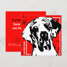 Tarjeta cuadrada de Gran Danés amigo rojo y negro 