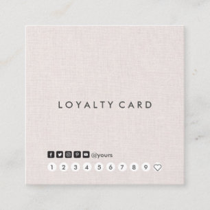 Tarjeta cuadrada de lino minimalista profesional