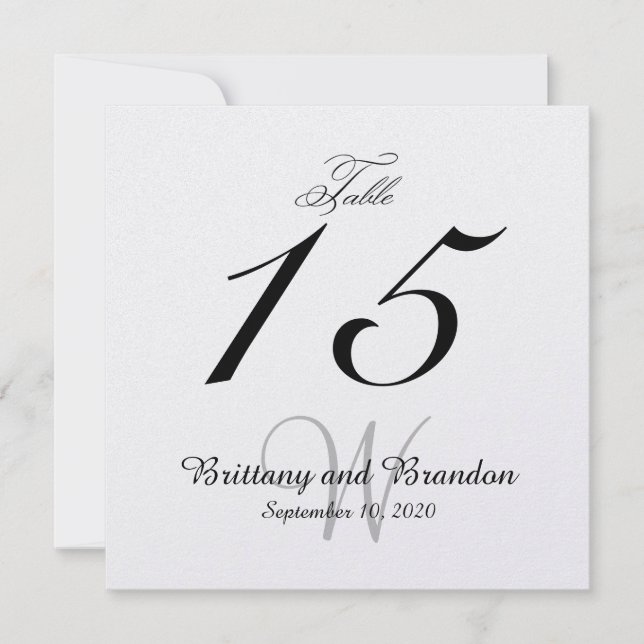 Tarjeta cuadrada de número de mesa para boda en gr (Anverso)