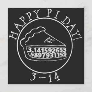 Tarjeta cuadrada de pastel feliz día de Pi