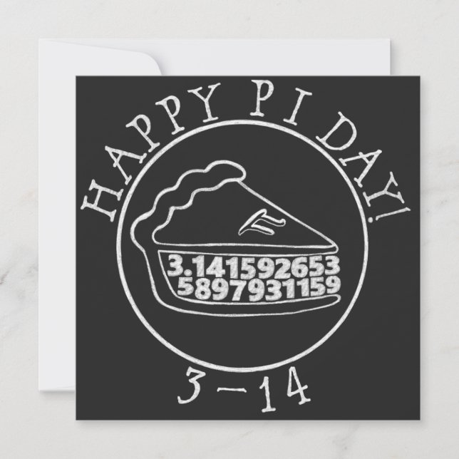 Tarjeta cuadrada de pastel feliz día de Pi (Anverso)
