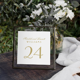 Tarjeta cuadrada elegante de número de mesa con mo