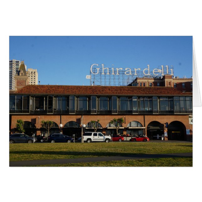 Tarjeta cuadrada Ghirardelli de San Francisco (Anverso (Horizontal))