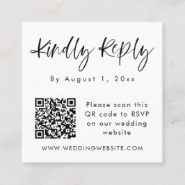 Tarjeta cuadrada RSVP de código QR Minimalista HAR