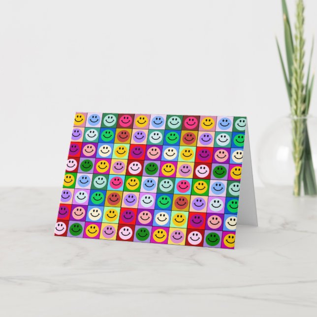 Tarjeta Cuadrados de la cara del arco iris (Anverso)