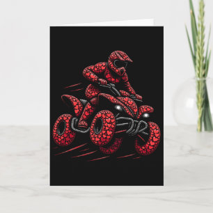 Tarjeta Cuadriciclo Atv Cuad Bike Corazón Piloto Atv Chico