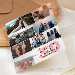 Tarjeta Cuadrícula de collage de fotos rosa de cualquier e<br><div class="desc">Moderna y simple cumpleaños,  color rosa pastel y blanco,  8 cuadros de collage de fotos con colores rosa pastel y gris editable y tipografía moderna. Perfecto para cumpleaños de todas las edades,  para amigos y familia.</div>