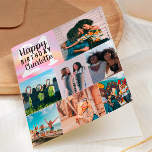 Tarjeta Cuadrícula de fotos de mármol pastel de Guay de 21