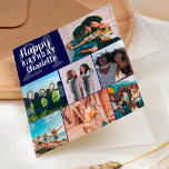 Tarjeta Cuadrícula moderna de collage de fotos azul marino<br><div class="desc">Guay moderno collage de fotos azul marino grid 21 cumpleaños ,  agrega 8 de tus amigos foto favorita con una moderna y elegante tipografía de guiones. Añade tu mensaje dentro.</div>