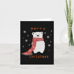 Tarjeta Cuadrillo de oso polar dulce Feliz Navidad Navidad