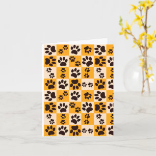 Tarjeta Cuadro de Gatos Soleados con Huellas de Gato