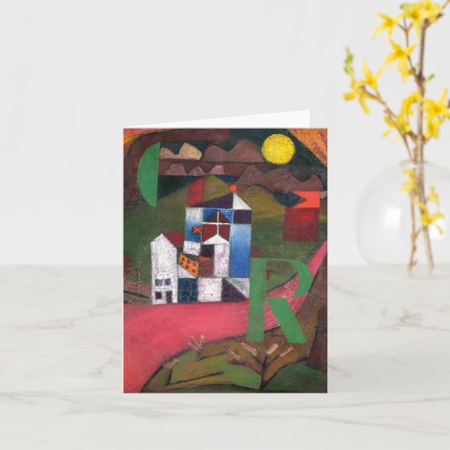 Tarjeta Cuadro Villa R (1919) de Paul Klee  (flor amarilla)