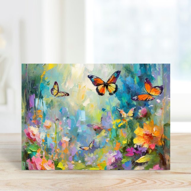 Tarjeta Cuadros abstractos modernos del jardín de mariposa (Subido por el creador)