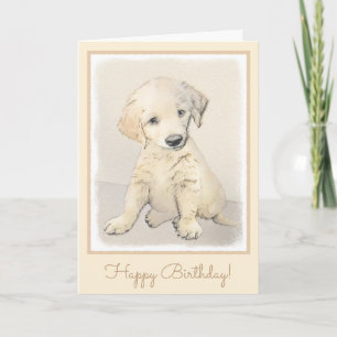 Tarjeta Cuadros De Cachorro Dorado - Arte Original De Perr