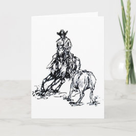 Tarjeta Cuadros de diseño de esbozo occidental para caball
