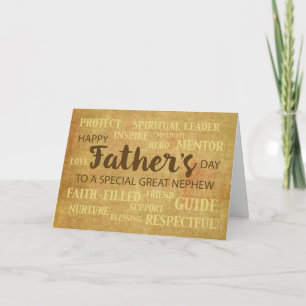 Tarjeta Cualidades del Día del Padre Religioso de los Gran