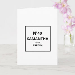 Tarjeta CUALQUIER año Diseñador Perfume Botella Cumpleaños