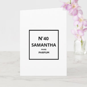 Tarjeta CUALQUIER año Diseñador Perfume Botella Cumpleaños