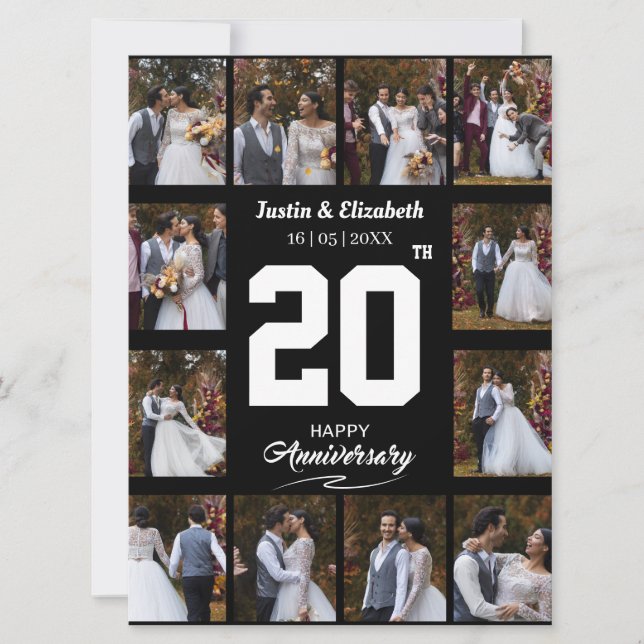 Tarjeta Cualquier Collage de fotos de 12 años feliz (Anverso)