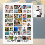 Tarjeta Cualquier Collage de fotos de cumpleaños Personali<br><div class="desc">¡Celebra un GRAN cumpleaños con GRANDES recuerdos en una GRAN tarjeta de felicitación de collage de fotos! Personalizar con su saludo personal y buenos deseos ya que todo el texto es editable en la portada así como dentro y en la parte posterior. PUNTO DE FOTOGRAFÍA: Para obtener los mejores resultados...</div>