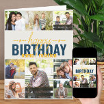 Tarjeta Cualquier Cumpleaños Personalizado de Collage de f<br><div class="desc">Tarjeta de cumpleaños personalizada para cualquier edad. La plantilla de fotos está lista para que añadas 8 de tus fotos favoritas y las personalizes con el nombre o la relación de la persona de cumpleaños, como papá, abuelo, hermano, etc. Dentro, la tarjeta dice "feliz cumpleaños" y también tienes la opción...</div>