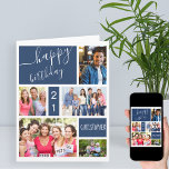 Tarjeta Cualquier Cumpleaños Personalizado de Edad 5 Colla<br><div class="desc">Tarjeta de cumpleaños personalizada para cualquier edad. La plantilla de fotos está lista para que añadas 5 de tus fotos favoritas, así como el nombre y edad de la persona de cumpleaños. En el interior, la tarjeta dice "deseándole un fabuloso cumpleaños" y también tiene la opción de añadir su propio...</div>