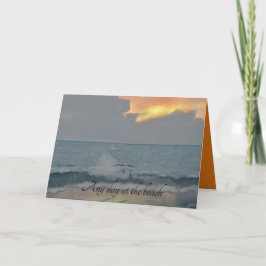 Tarjeta Cualquier día en la playa nubes tormenta en el hor