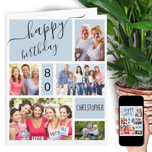 Tarjeta Cualquier edad 5 Collages de fotos Personalizado a