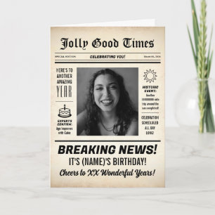 Tarjeta Cualquier Edad, Foto Personalizada, Cumpleaños con