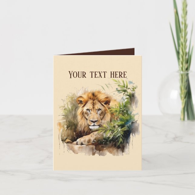 Tarjeta Cualquier propósito león añadir texto (Anverso)