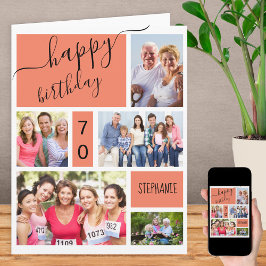 Tarjeta Cualquiera de los 5 años Collage de fotos Salmón P