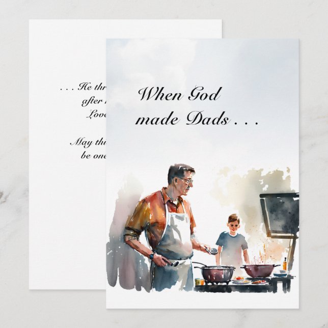 Tarjeta Cuando Dios hizo a los Papás Él Tiró la Molde  (Anverso / Reverso)