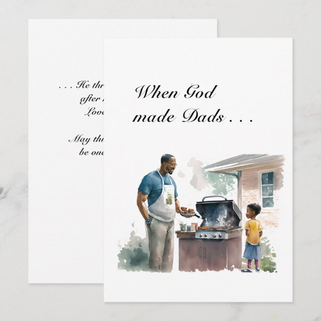 Tarjeta Cuando Dios hizo a los Papás Él Tiró la Molde  (Anverso / Reverso)