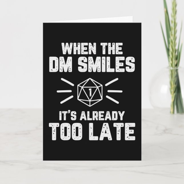 Tarjeta Cuando el DM sonríe RPG Nerd (Anverso)
