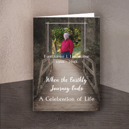 Tarjeta Cuando el viaje terrenal termina con el boletín co