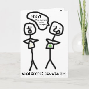 Tarjeta Cuando enfermarse era divertido.